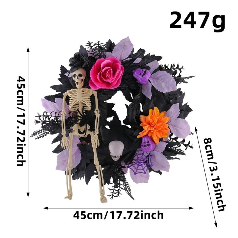 45 cm Seasonal Wreath for Door Wall Window or Porch Use with Dark Finish Round Shape and Entry Area Placement during Seasonal Change