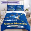Haaland 68 Customize Your Name Bedding Set Breathable Duvet Cover with Pillowcases Home Decoration Birthday Gift