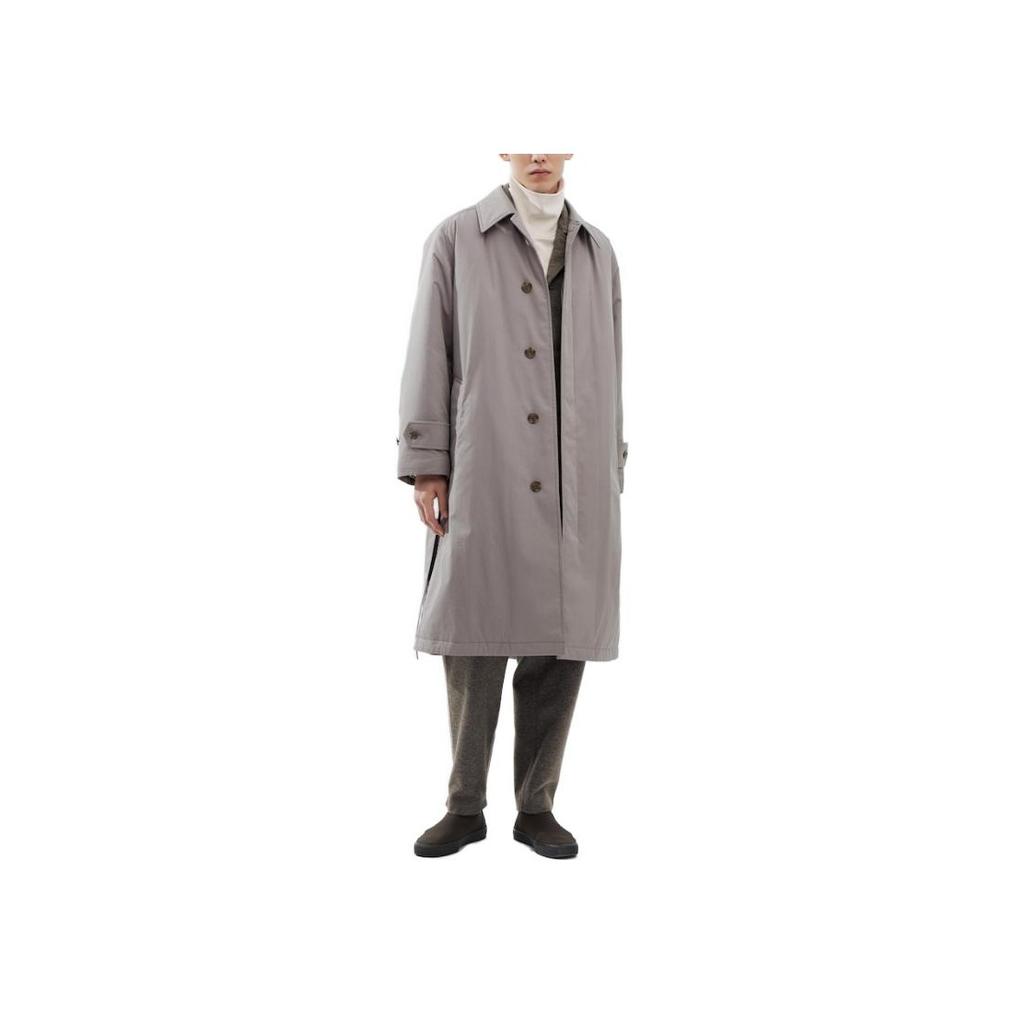 UNIQLO FW23 U Series Solid Layered Long Sleeve Trench Coat Unisex outerwear Light-Gray 462853-05