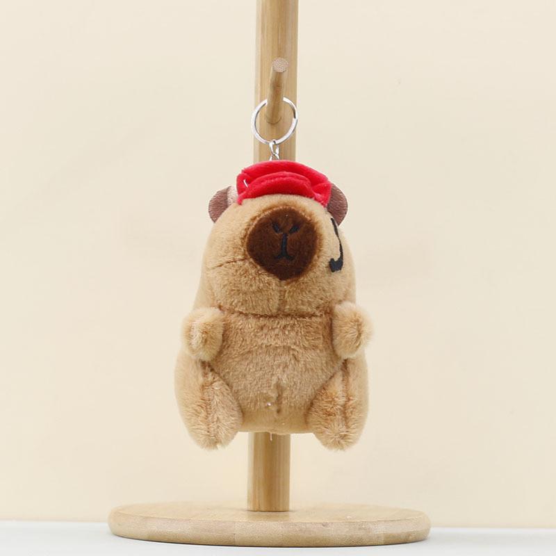 Capybara Cook Plush Pendant Toy Keychain Stuffed Doll Bag Decoration Gift Kids