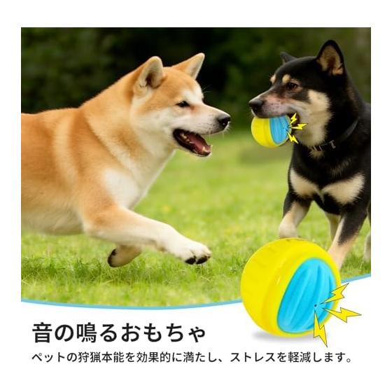 LaRoo Dog Toy Ball with Sound Floating Durable Natural Rubber Chew Toy Stress Relief Teeth Cleaning, Bouncy Indoor and Outdoor Play for Medium Dogs