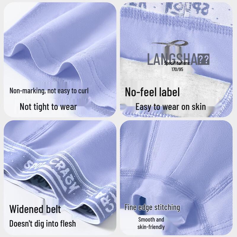LangSha Boys' Cotton Boxer Briefs 4-Pack