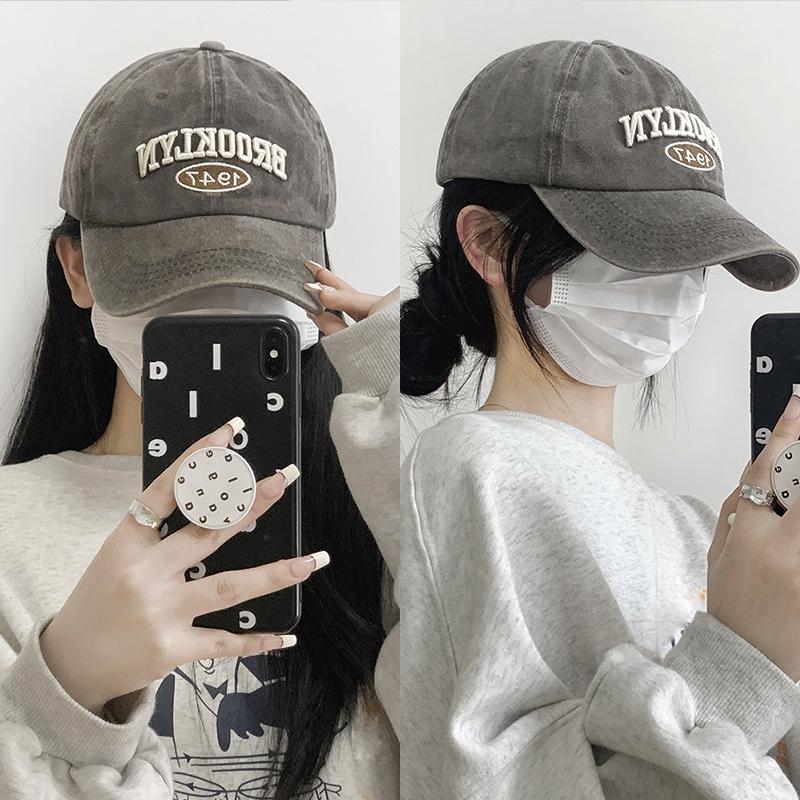 Retro Briefstickerei Baseballkappe Frühling Sommer Herren Damen Gewaschene Baumwolle Verstellbare Snapback Kappen Hip Hop Streetwear Sonnenhut
