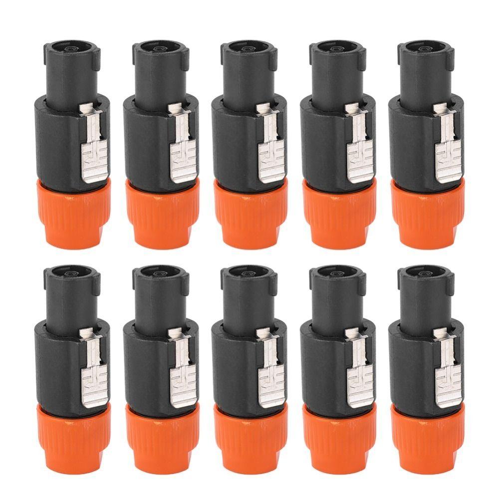 10PCS C-NL4FC Speaker Plug 4 Pin Waterproof Audio Speaker Connector Locking Mechanism 30A RMS Rated Audio Cable Connector