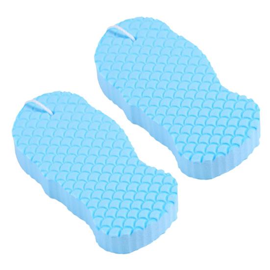 2Pcs Super Soft Exfoliating Bath Sponge Three-dimensional Bathing Sponge with Lanyard 3D Super Soft Exfoliating Body Scrubber
