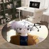1pc Anime Cartoon Design Round Carpet - Office Chair Mat, Non-Slip Rug for Home Decor, Suitable for All Seasons, Perfect Gift for Anime Lovers.W016