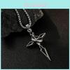 Stylish Cross Pendant Necklace With Titanium Steel Chain For Trendy Men's Fashion
