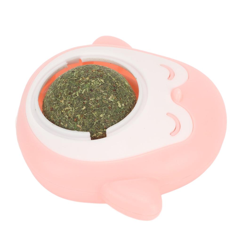 Catnip Wall Ball Rotatable Teeth Cleaning Interactive Cute Adhesive Cat Licking Ball for Indoor