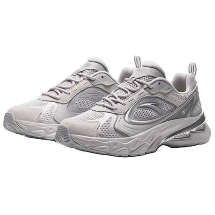 Anta Millennium Comfortable Cushioning Slip Resistant Low top Casual Shoes Men's Gray Silver 112428890-5