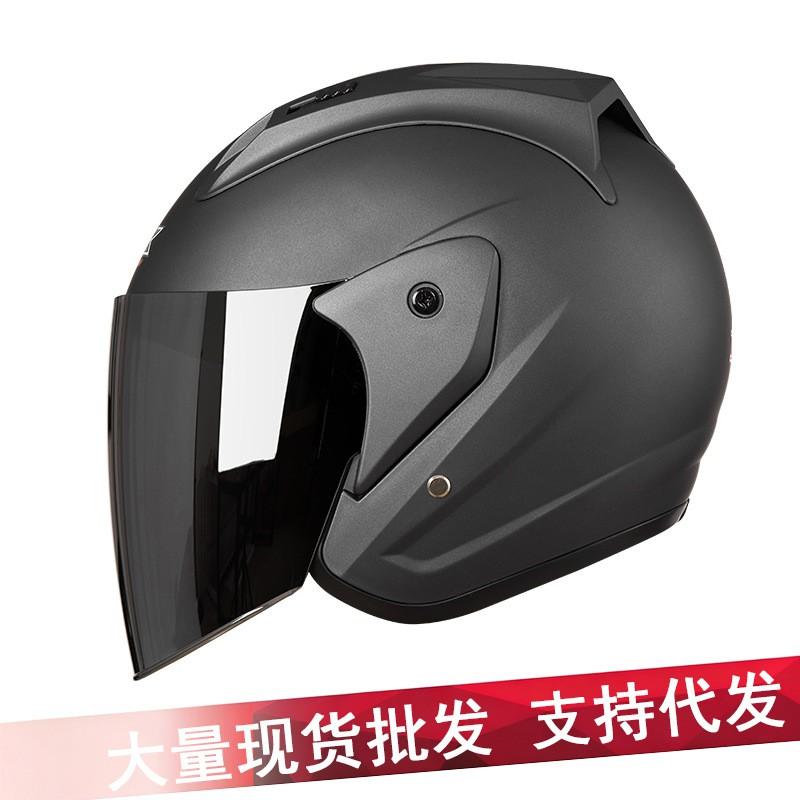 Open Face Motorcycle Helmet Men Women UV Protection Breathable Retro Cruiser Riding Half