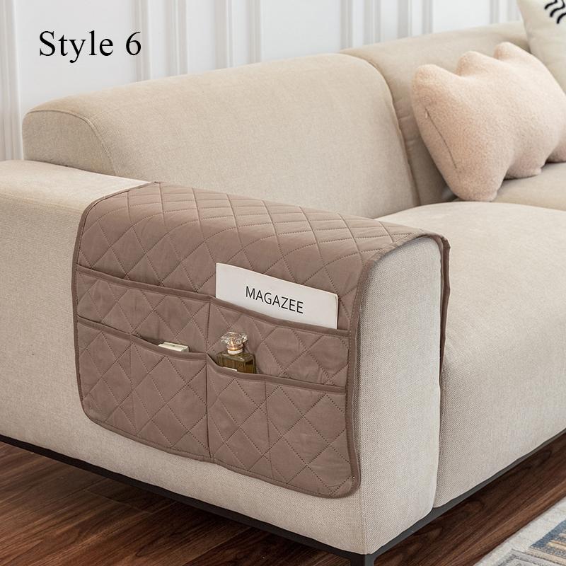 Portable 50x90cm Storage Bag Solid Color Waterproof And Non-slip Recliner Sofa Cover With Pocket Armrest Towel Home Decortion