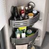 YOUQIN No-Drill Suction Cup Bathroom Corner Shelf with Soap Holder