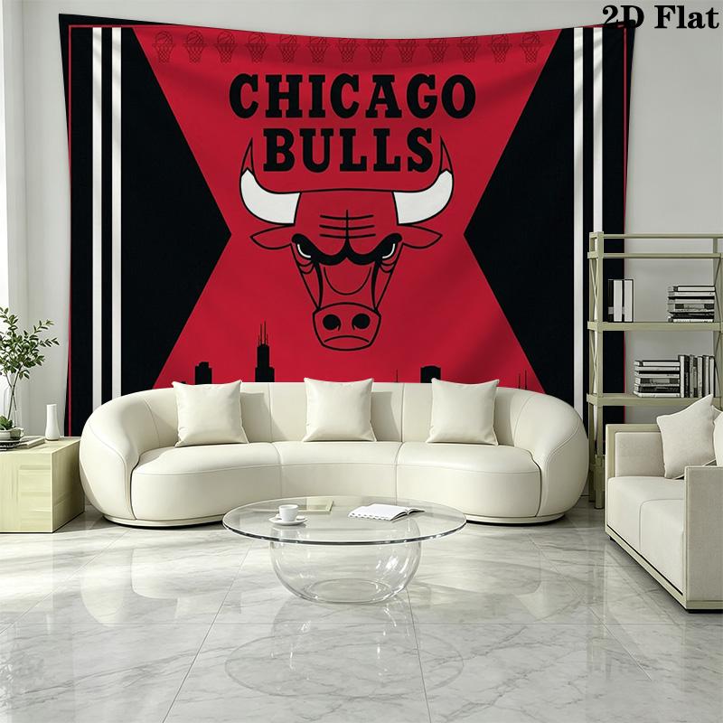 Chicago Bulls Wall Tapestry Aesthetic Wall Hanging Printed Fabric Blanket Decorative Tapestries for Bedroom Living Room Home Decor