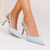 Spitz zulaufende, rückenfreie Stilettosandalen - Elegante, bequeme High Heels