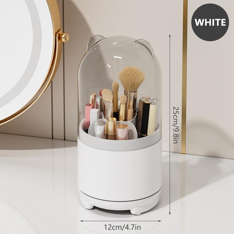 

Вращающийся на 360 градусов ящик для хранения косметических кистей, настольный органайзер для косметических кистей, держатель для помады, карандаша для бровей, кистей для теней для век