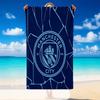 Quick Dry Beach Towel Manchester City Pattern, Lightweight Absorbent Towel for Pool Beach Vacation Use