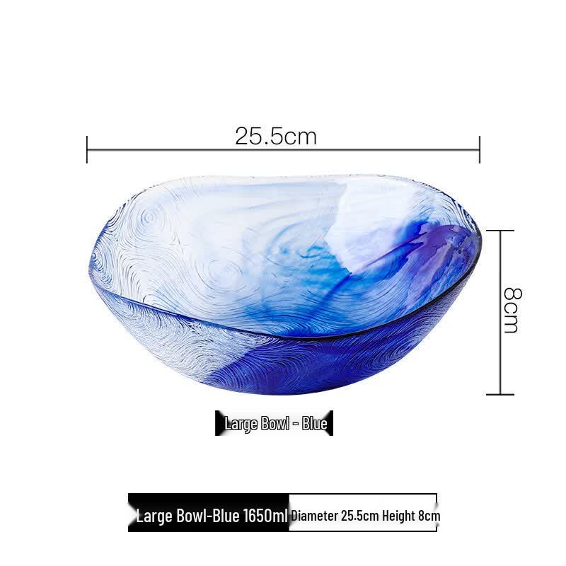 VAKADA Tempered Glass Fruit Salad & Snack Bowl