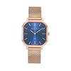 Monsoon Square Rose Gold Tone Stainless Steel Blue Dial Quartz D7917PBU Women's Watch