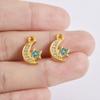3 Pcs 304 Stainless Steel Charms Multicolor Half Moon Star Blue Rhinestone Pendants For DIY Necklace Earrings Bracelet Making