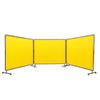 Welding Screen with Frame, 6' x 8' 3 Panel Welding Curtain Screens, Flame-Resistant Vinyl Welding Protection Screen on 12 Swivel Wheels (6 Lockable),