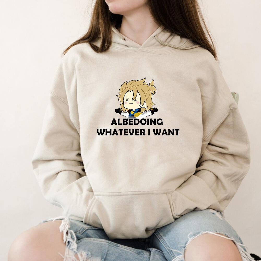 

Genshin Impact Albedo Hoodie Women Kawaii Cartoon Graphic Hoodies Unisex Streetwear Harajuku Fleece Pullovers Sweatshirts Bluzy
