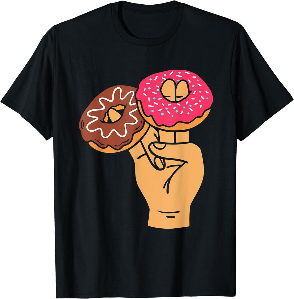 NEW LIMITED Funny Two In The Pink One In The Stink Humor Shocker Donut T-Shirt