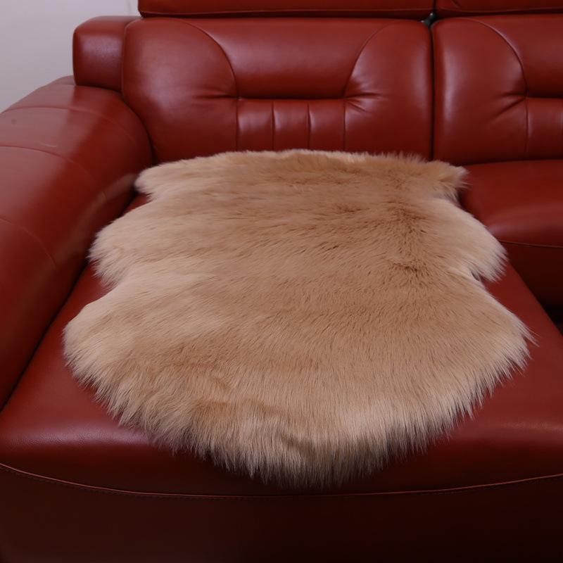 White Fluffy Irregular Plush Bedroom Rug & Sofa Cushion Blanket