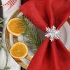 6pcs/pack Metal Snowflakes Shape Napkin Rings Silver Gold Towel Ring Fashion Napkin Holder  Wedding