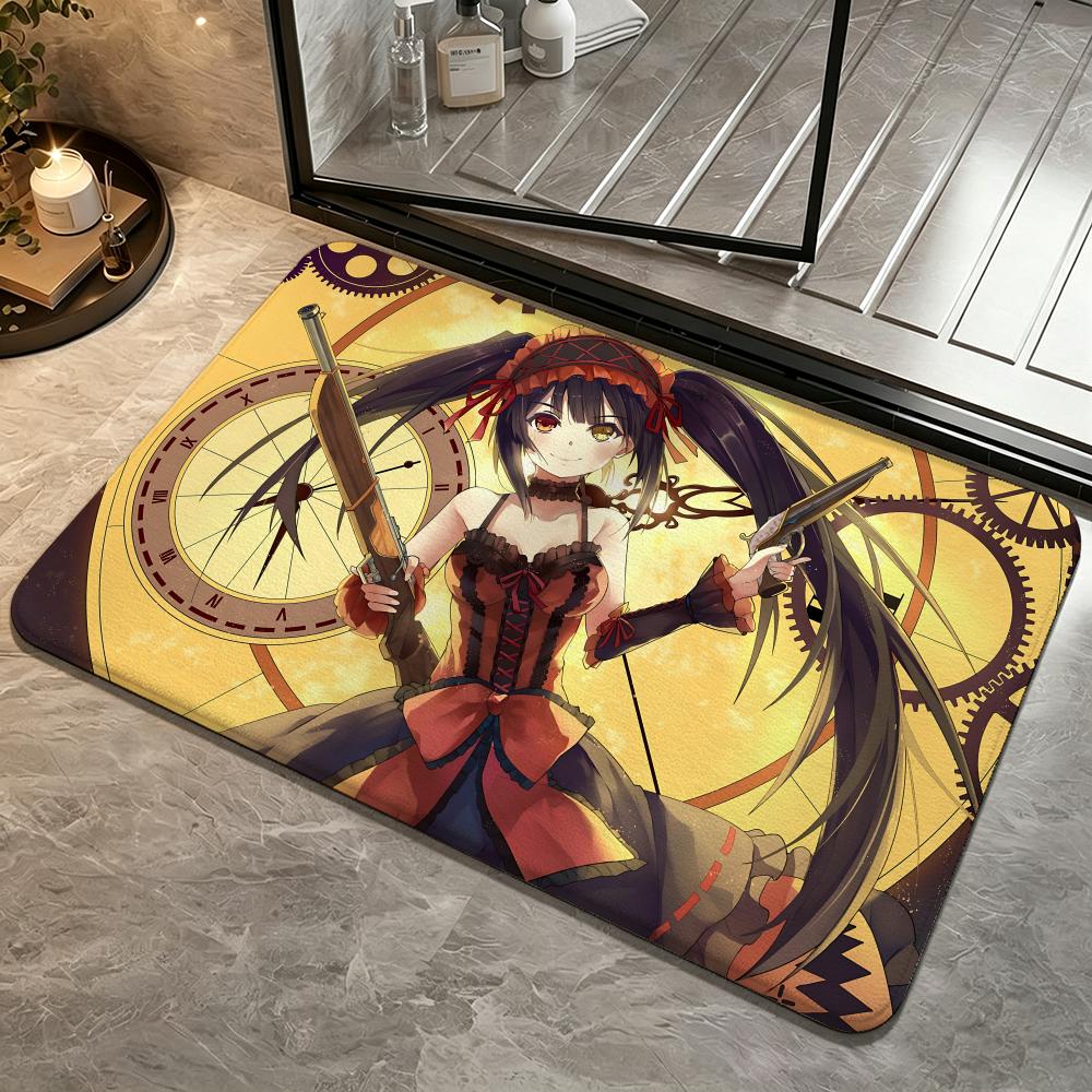 Anime-Tokisaki KurumiS Floor Mat Bedroom Carpet, Bathroom Foot Mat, Doormat, Non-Slip Absorbent Multi-Use
