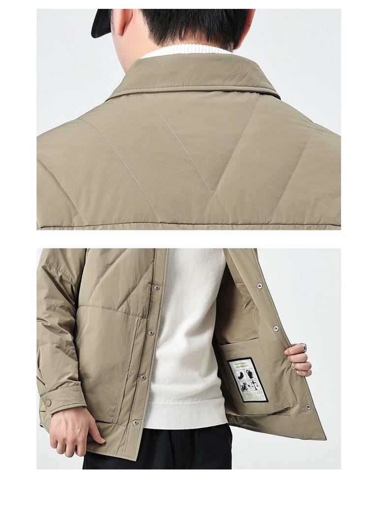 Men's Winter White Duck Down Lightweight Casual Jacket - New Loose Fit, Warm, Versatile, Trendy Style, Plus Size Available