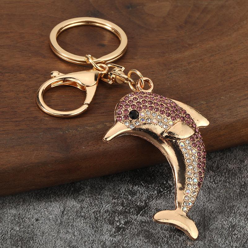 Little Dolphin Metal Keychain, Fashion Bag Hanger, Gift Keychain