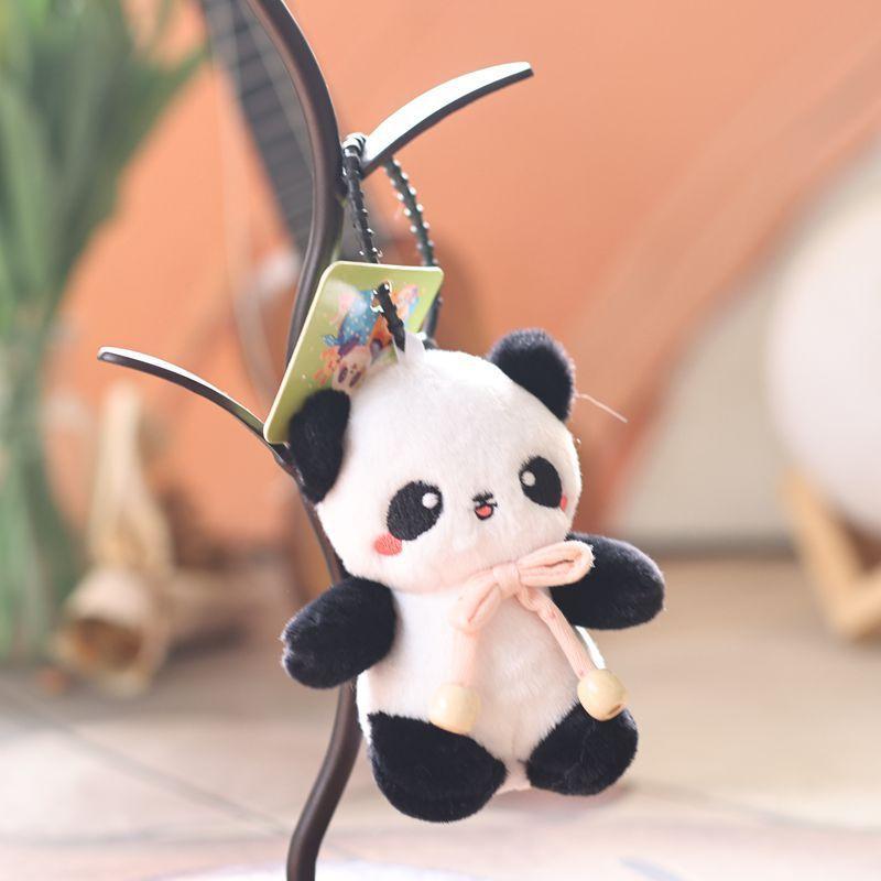 Cute Panda Plush Doll With Pp Cotton Filling For Bags And Gift Accessories