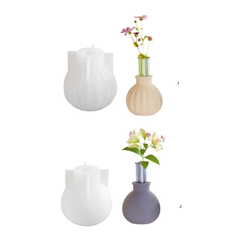Silicone Mold for Gypsum Flower Vase and Candle Stand Candlestick Making Mould Round Plaster Vases Molds Jewelry Tool