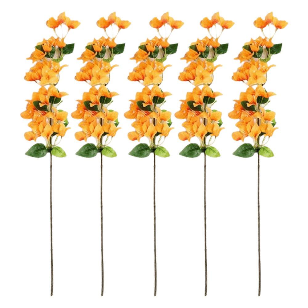 

5Pcs Silk Flower Silk Fake Flower Realistic Blooms Simulation Flower Garden Decoration оранжевый