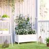 Raised Garden Bed with Trellis 35.4 X 15.7 X 47.2 Inch Planter Box for Outdoor Plants Vegetables Flowers Herbs White Wooden Pla