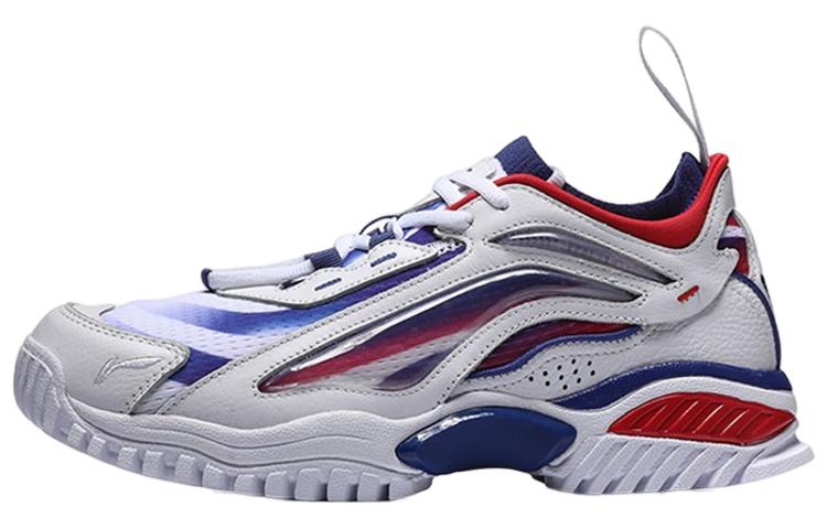 Li Ning Aurora Skyline Нескользящие Легкие Низкие Повседневные Кроссовки Женские Бело-Сине-Красные AGLN242-2 37.5