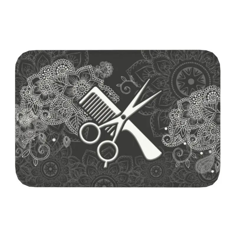 Retro Best Barber Distressed Logo Front Floor Door Entrance Mat Indoor Hairdresser Hairstylist Kitchen Bath Doormat Carpet Rug