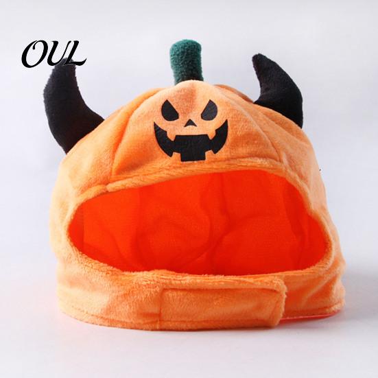 Holiday Theme Accessories for Dogs And Cats Pet Halloween Pumpkin Hat, Funny Devil Horn Cat Plush Cozy Cute Spooky Outfit Festival Celebration