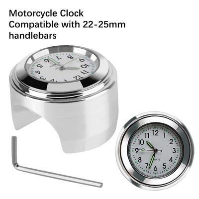 Orologio luminoso universale impermeabile per montaggio su manubrio per moto Orologio da 22-25 mm Termometro Indicatore di temperatura Accessori per moto Orologio per moto