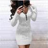 2023 European V-neck Zip Knit Dress - Slimming Sweater