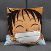 Anime Op Luffy Pillow Cover, Cute Chibi Smile Print Cushion Cover, Polyester Throw Pillow Case For Sofa Bedroom Car, Home Decor