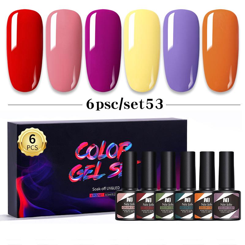 Nail Polish Glue Set 8Ml 6 Bottles Boxed Nail Art Barbie Glue Japanese Nail Color Glue Phototherapy Glue