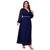 2024 Autumn Slim Chiffon Long Sleeve Dress for Plus Size Women