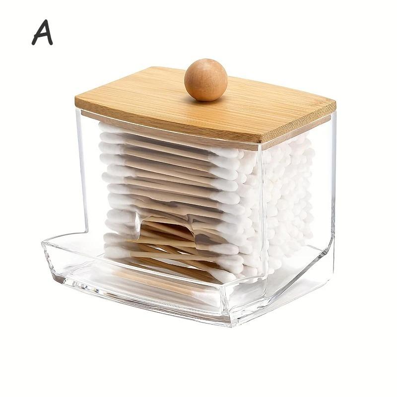Makeup Organizer Cosmetic Storage Box Organizador Cotton Swab Holder Cotton Pad Box Clear Plastic Box with Lid Dust-proof