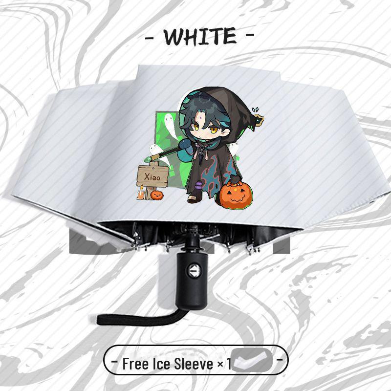 Genshin Impact Automatický skládací deštník s UV ochranou pro žáky základních škol - Odolný proti větru, pro slunečné i deštivé počasí