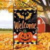 Charming Double-Sided Halloween Garden Flag - Cute Smiling Pumpkin & Bat Design, Durable Polyester, Perfect for Indoor/Outdoor Decor - Welcome Fall Wi