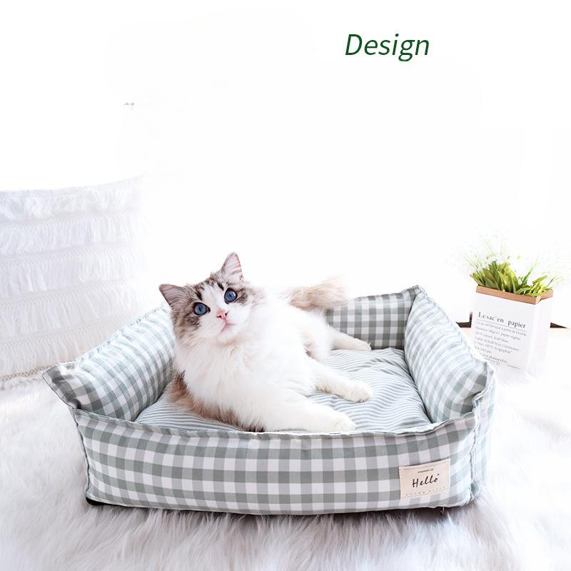 New Style Removable and Washable Dog Kennel  Four-season Universal Cat Kennel  Small and Medium Kennel  Cat Bed  Imitation Cotton and Linen Mat