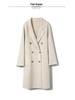 Women's Extra-Long Double-Faced Wool Trench Coat – Classic Suit Collar for Autumn and Winter.