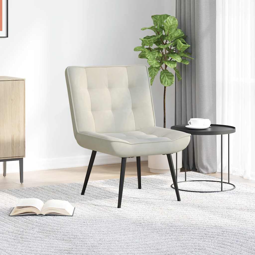 Vidaxl Fotel Relaksacyjny Kremowy 64X74X84 Cm Aksamitny