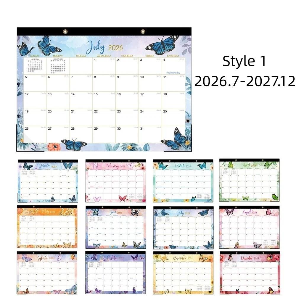 2027 English Calendar with Hanging Hole Calendar Planner Practical Wall Calendar  Home Decoration